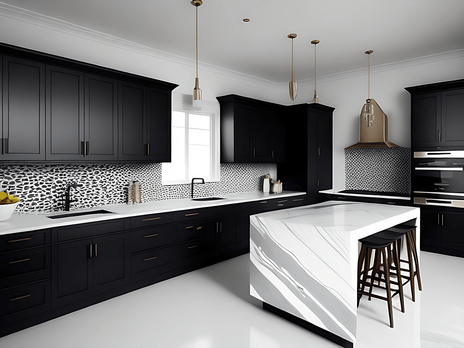 Black Kitchen Ideas Granite & Quartz countertops. Kitchen