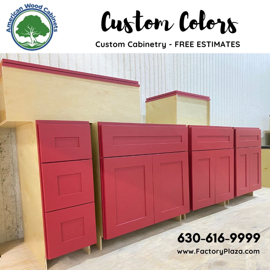 red cabinets custom colors