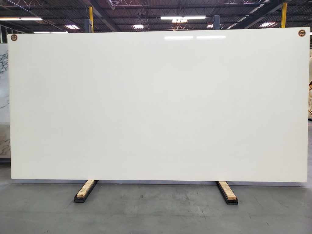 Glacier White quartz slab