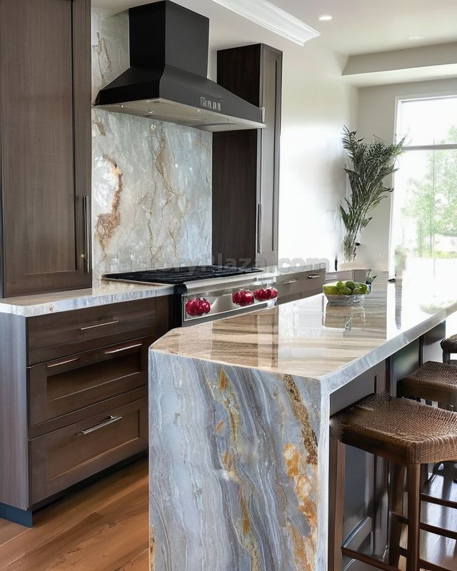 Kitchen countertops with semi precious stone