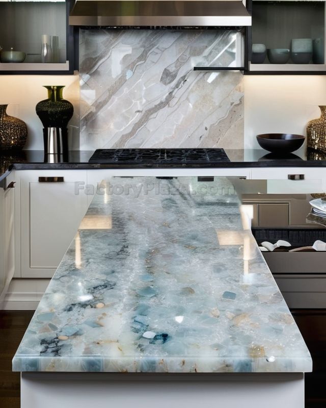 semi precious stone kitchen countertops clear gemstone translucent countertops